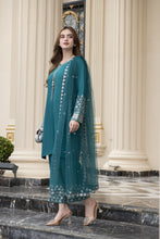 Threaded Grace Silk Karandi by Gul Warun – Teal Embroidered 3pc Suit TGS2