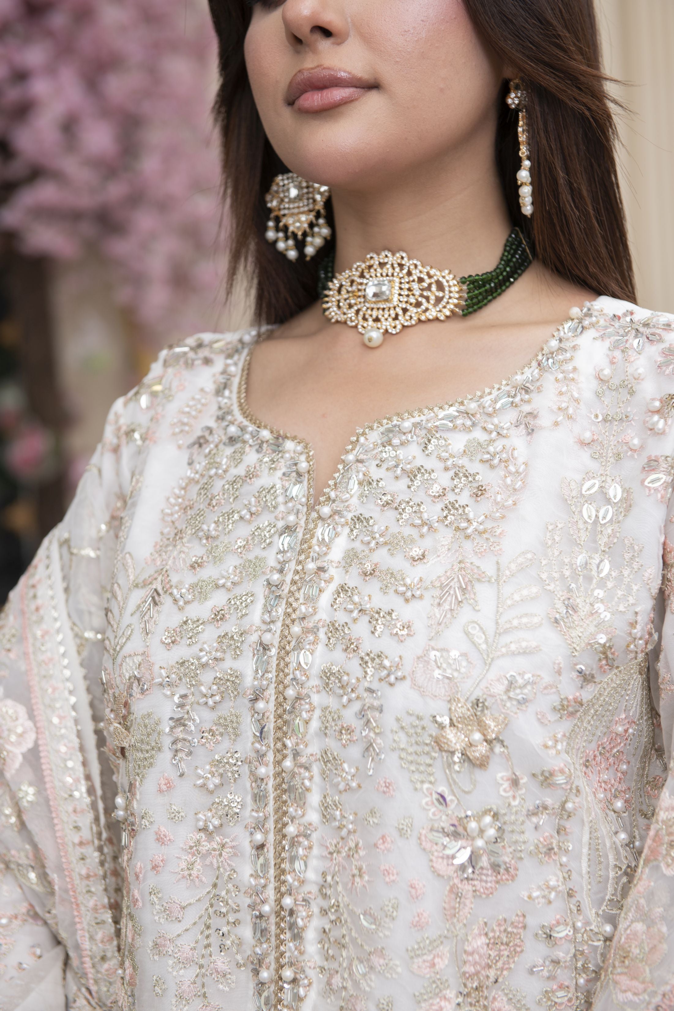 Sitara by Silver – 3pc Organza Embroidered & Handworked Dress SBS3