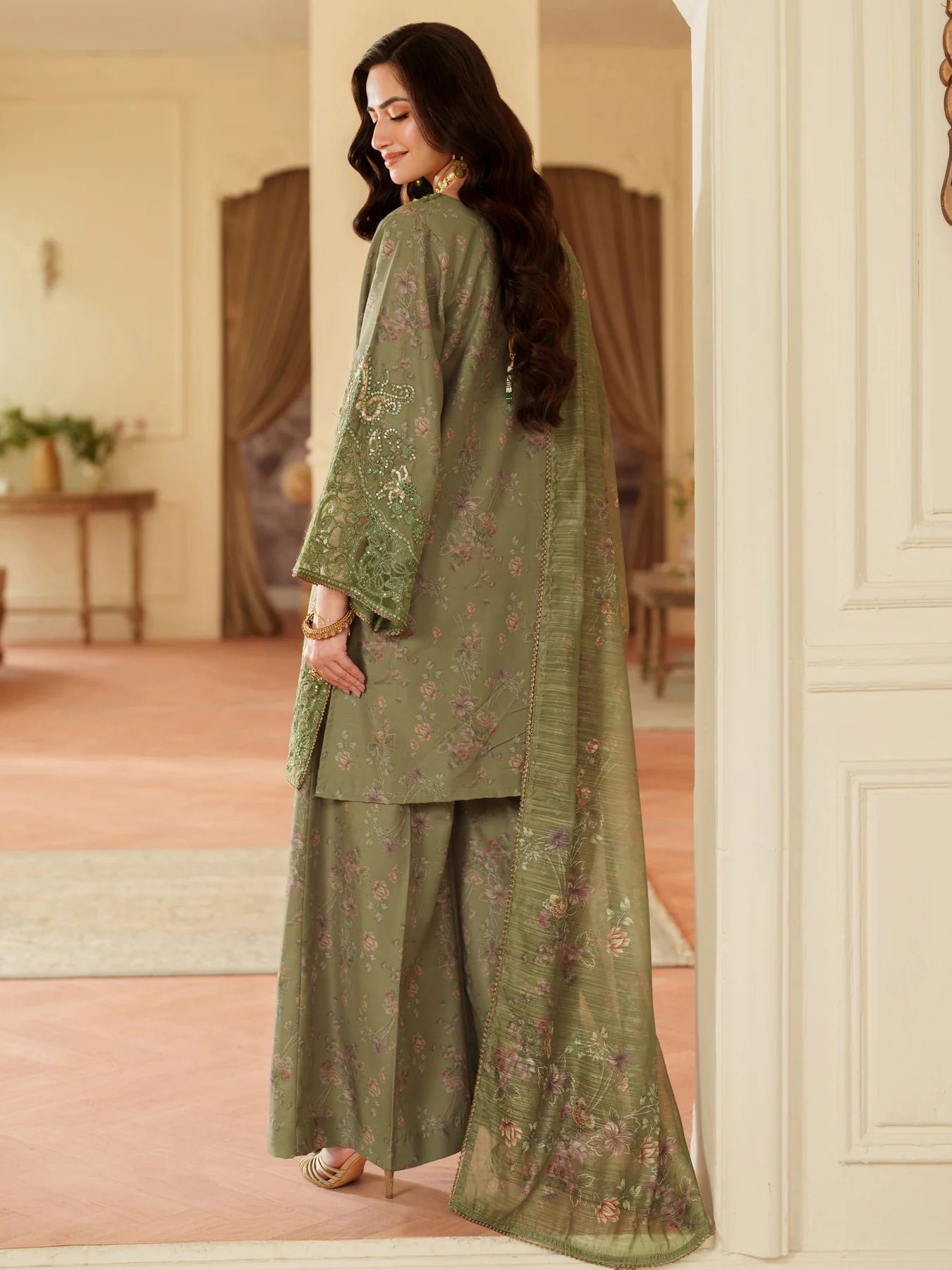 Opal Edit by Mohagni Printed Khaddar Embroidered 3pc Dress FMC6