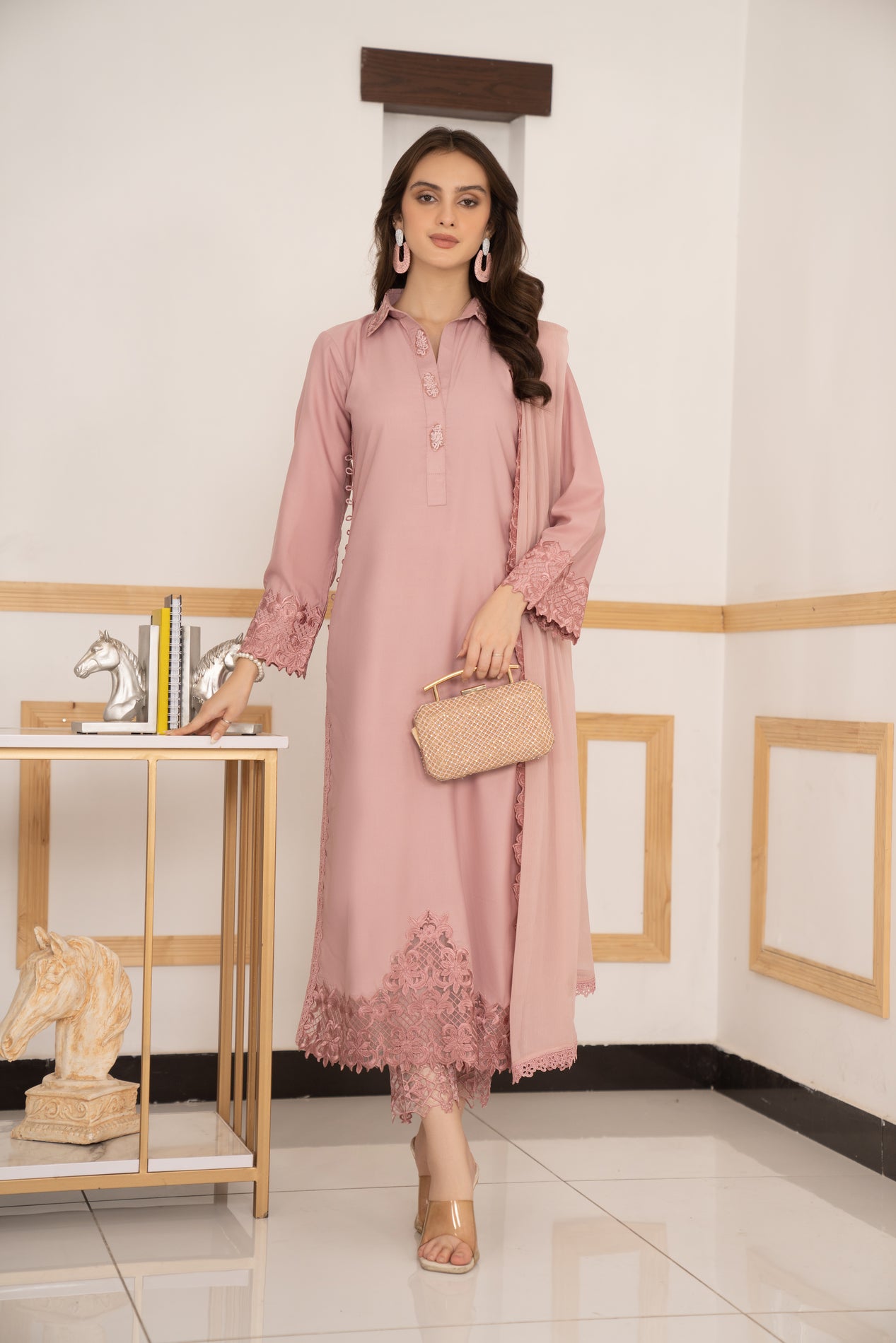 3pc Ready to Wear Linen Dress LY8