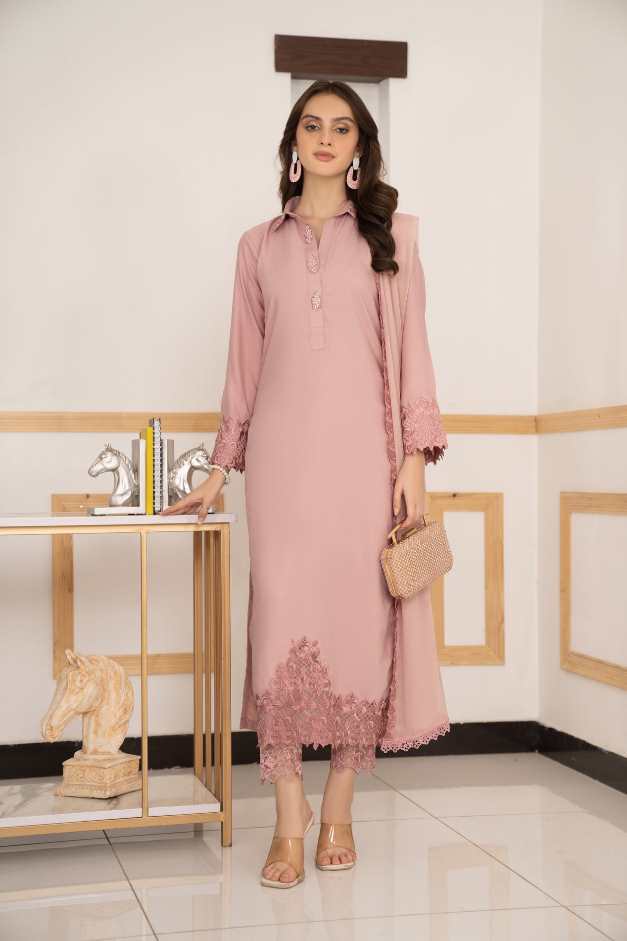 3pc Ready to Wear Linen Dress LY8