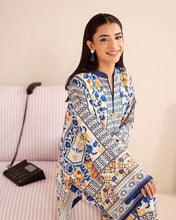 Everyday Luxe by Mona – Blue & Yellow Silk Lawn 2pc Co-Ord Set | MES2
