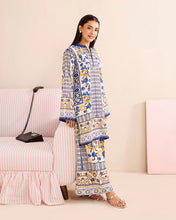 Everyday Luxe by Mona – Blue & Yellow Silk Lawn 2pc Co-Ord Set | MES2