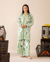 Everyday Luxe by Mona – Green Tropical Silk Lawn 2pc Co-Ord Set | MES4