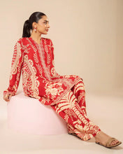 Everyday Luxe by Mona – Red & Beige Silk Lawn 2pc Co-Ord Set | MES5
