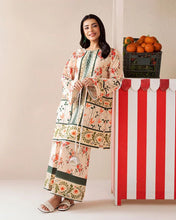 Everyday Luxe by Mona – Cream & Green Floral Silk Lawn 2pc Co-Ord Set | MES9
