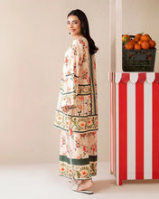 Everyday Luxe by Mona – Cream & Green Floral Silk Lawn 2pc Co-Ord Set | MES9