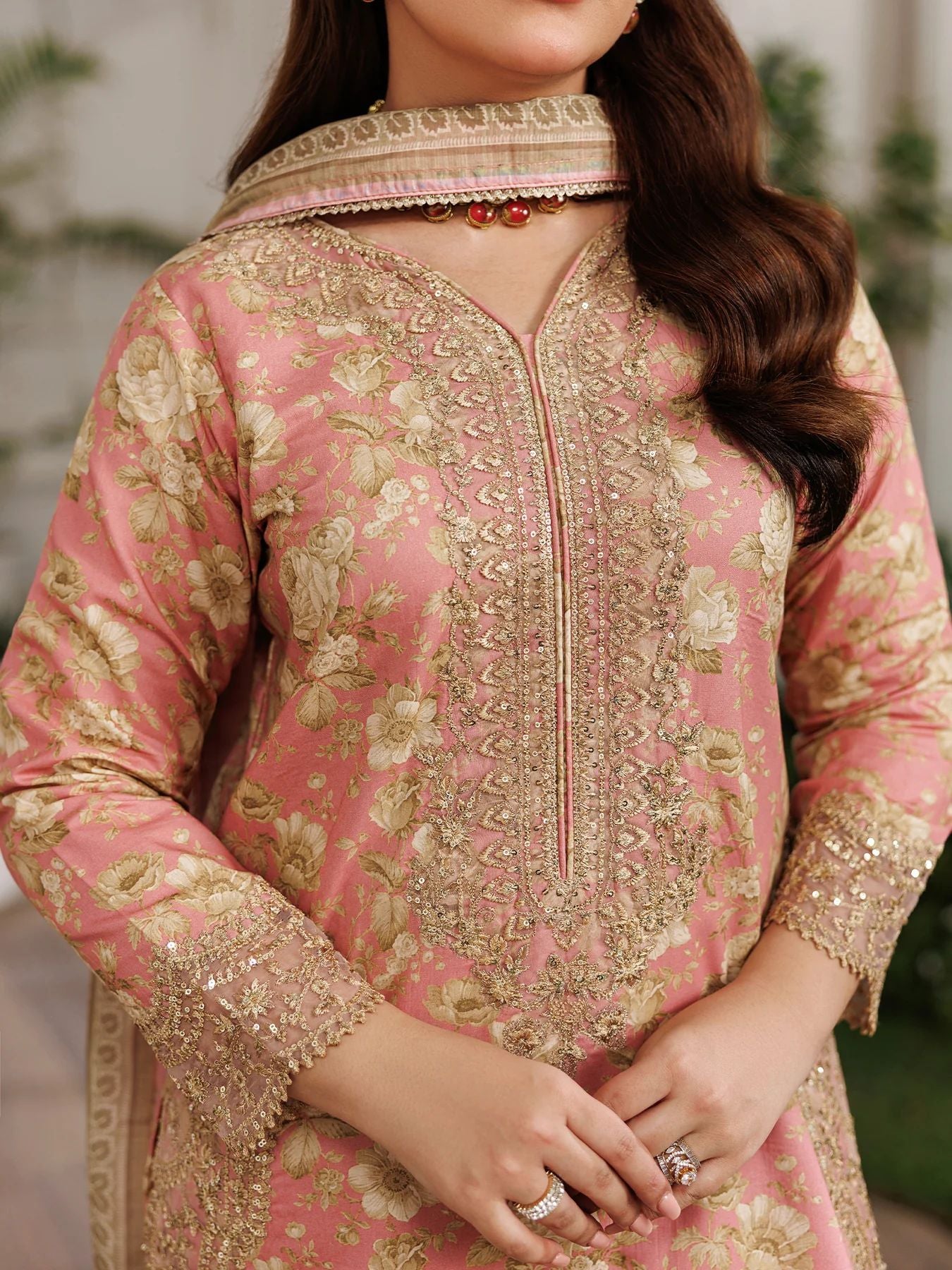 Mohagni MSS6 3pc Printed Cotton Embroidered Suit with Monar Dupatta