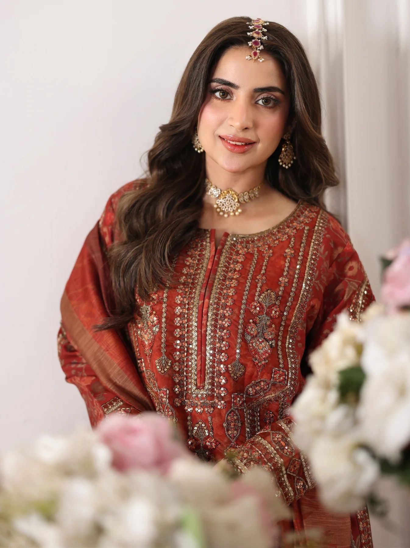 Mohagni MSA2 Mother Daughter Silk Viscose Farshi Shalwar Suit