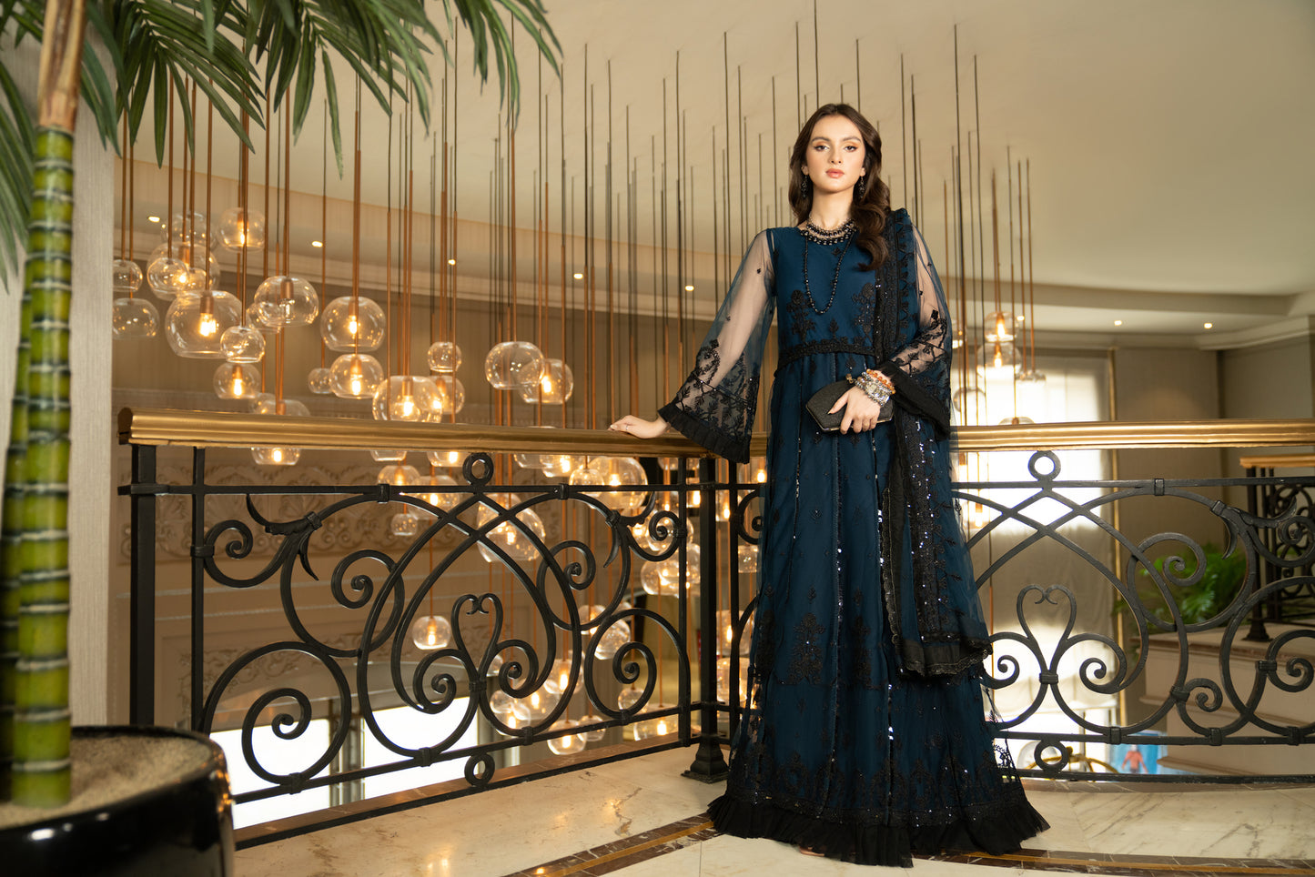 3pc Noorma Kamal Net Formal Embroiderd Dress 06