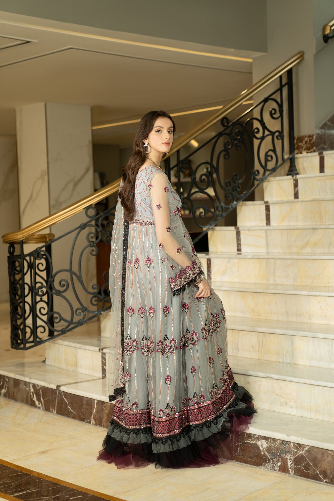 3pc Noorma Kamal Net Formal Embroiderd Dress 10