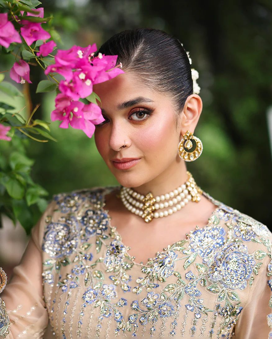 Sehrish 3pc Embroidered Chiffon Maxi with Net Dupatta & Lehenga – Ready to Wear