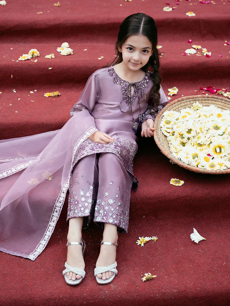 Rangrez by Mona 3pc Embroidered Silk Palazzo Suit RG3