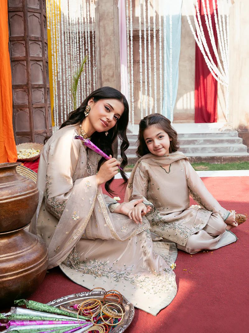 Rangrez by Mona 3pc Embroidered Silk Palazzo Suit RG5