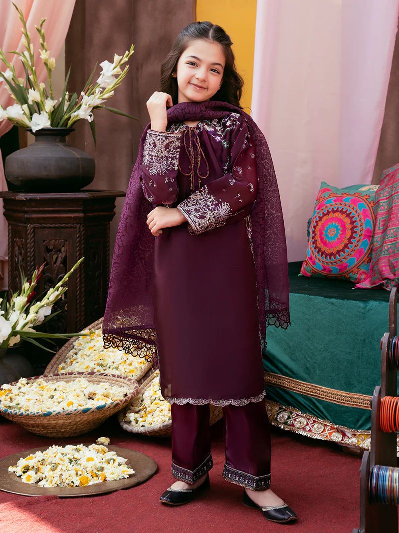 Rangrez by Mona 3pc Embroidered Silk Palazzo Suit RG7