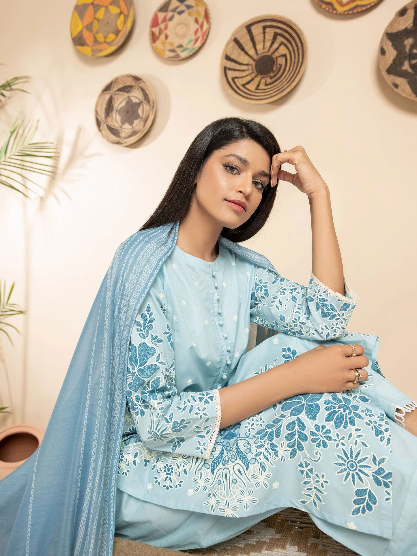 3pc Ready to Wear Dress by Limelight U2777-Ice Blue