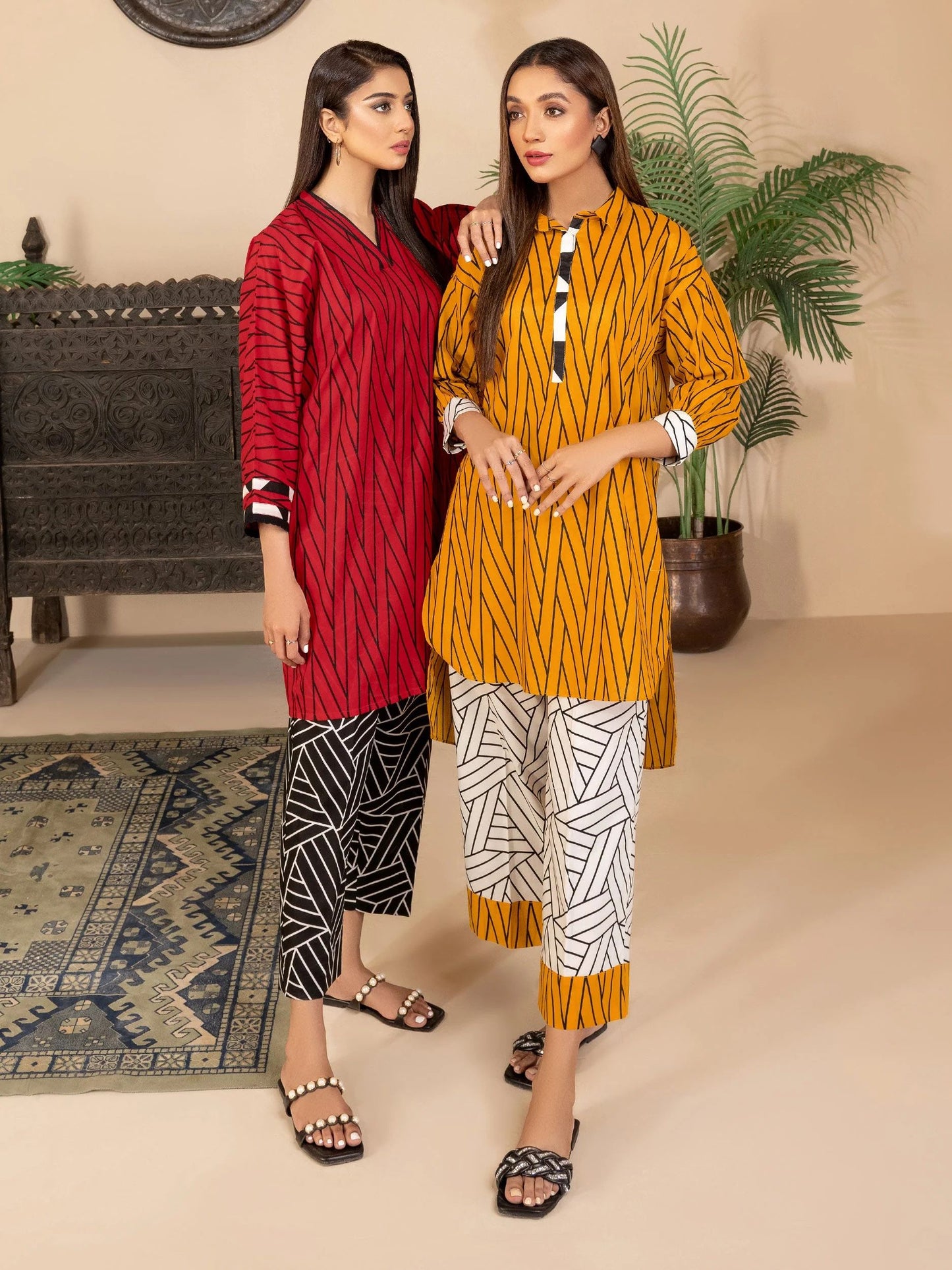2pc Ready to Wear Dress by Limelight U2784-Mustard