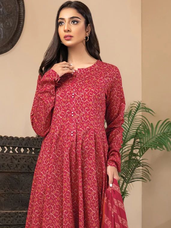 3pc Ready to Wear Shirt by Limelight U2894-Red