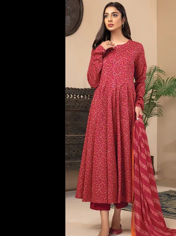 3pc Ready to Wear Shirt by Limelight U2894-Red
