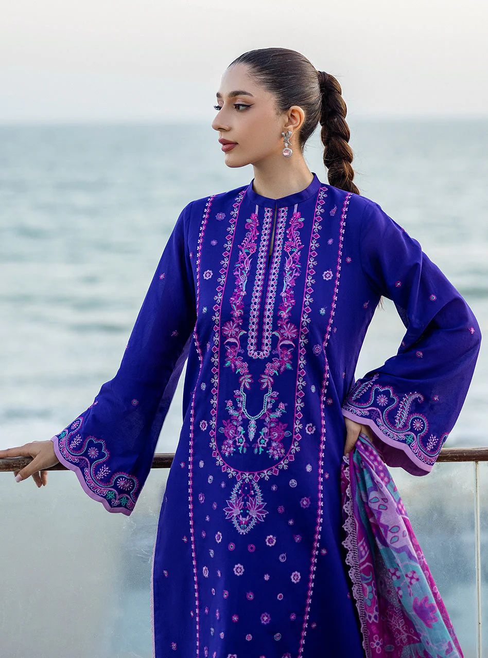 Alayah – Stitched Violet Embroidered Lawn 3pc Suit by Zainab Chottani – ZCTL11