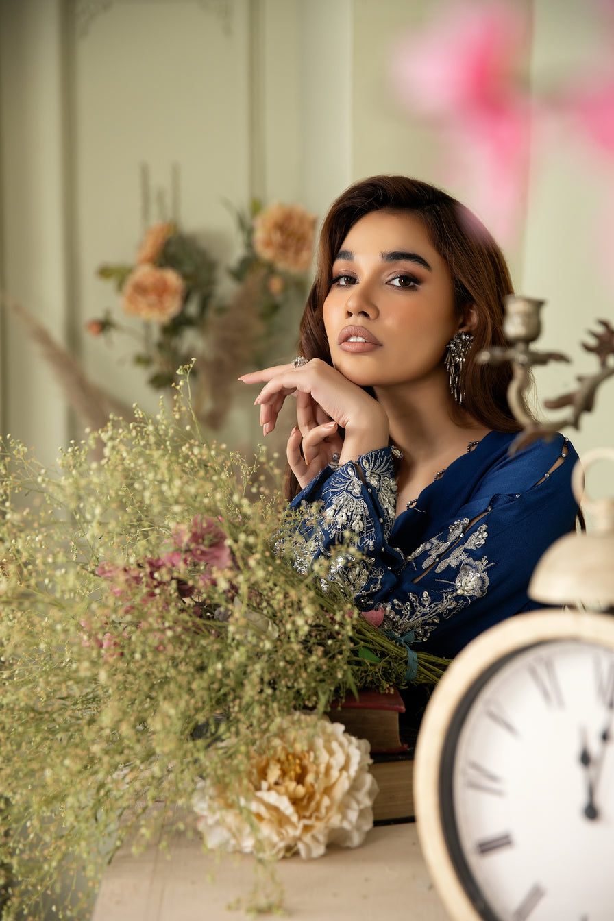 2pc Crepe Embroidered Dress by Ain 34