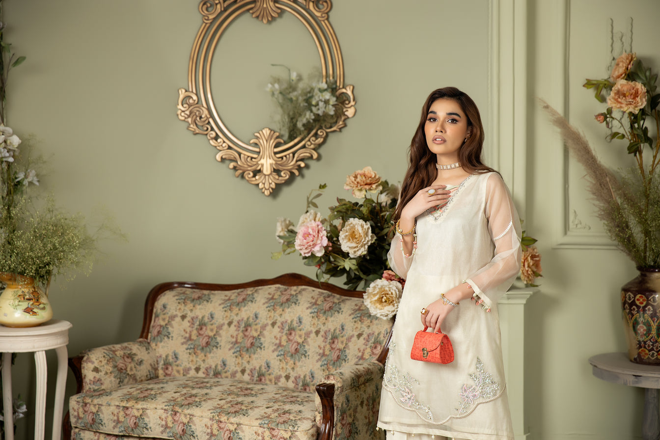 2pc Chiffon Handwork Cape by Ain 28