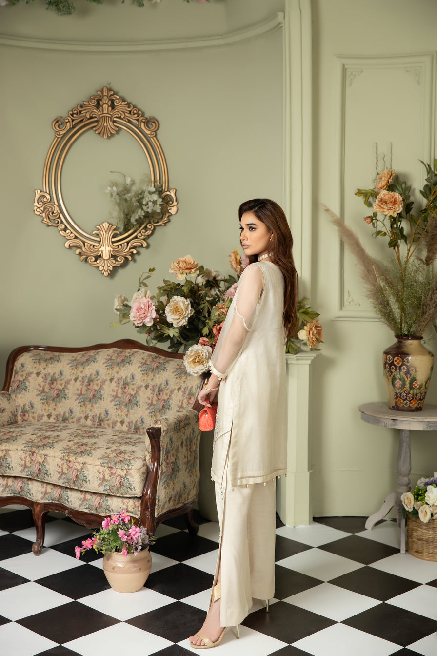 2pc Chiffon Handwork Cape by Ain 28