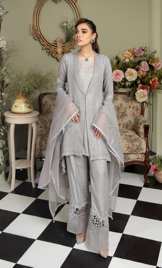 Chiffon Embroidered Gown Dress by Ain 23