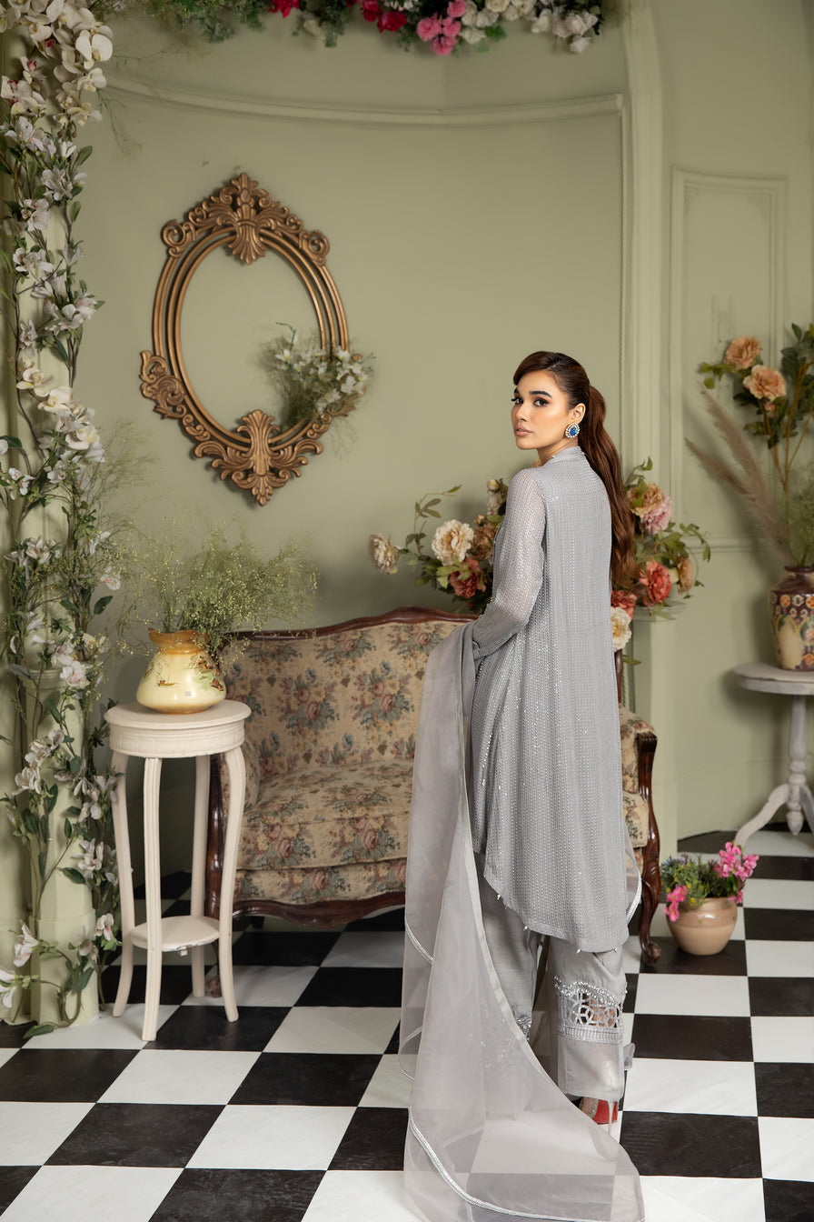Chiffon Embroidered Gown Dress by Ain 23