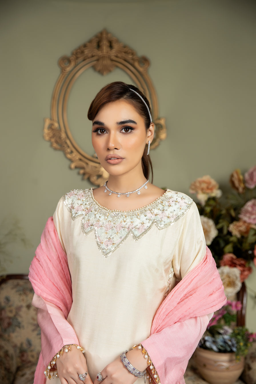 3pc Rawsilk Handwork Dress by Ain 21