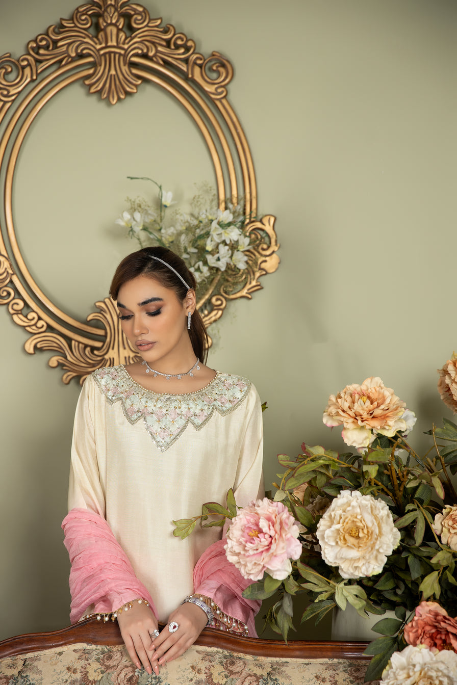3pc Rawsilk Handwork Dress by Ain 21