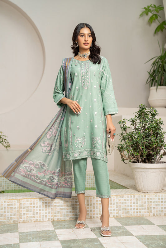 3pc Embroidered Lawn Dress by Arwah YC5
