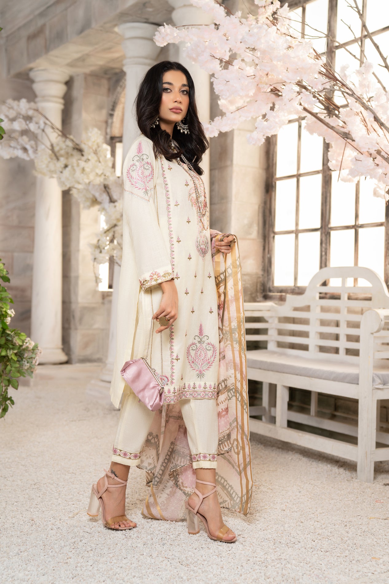 3pc Embroidered Lawn Dress by Arwah YC8