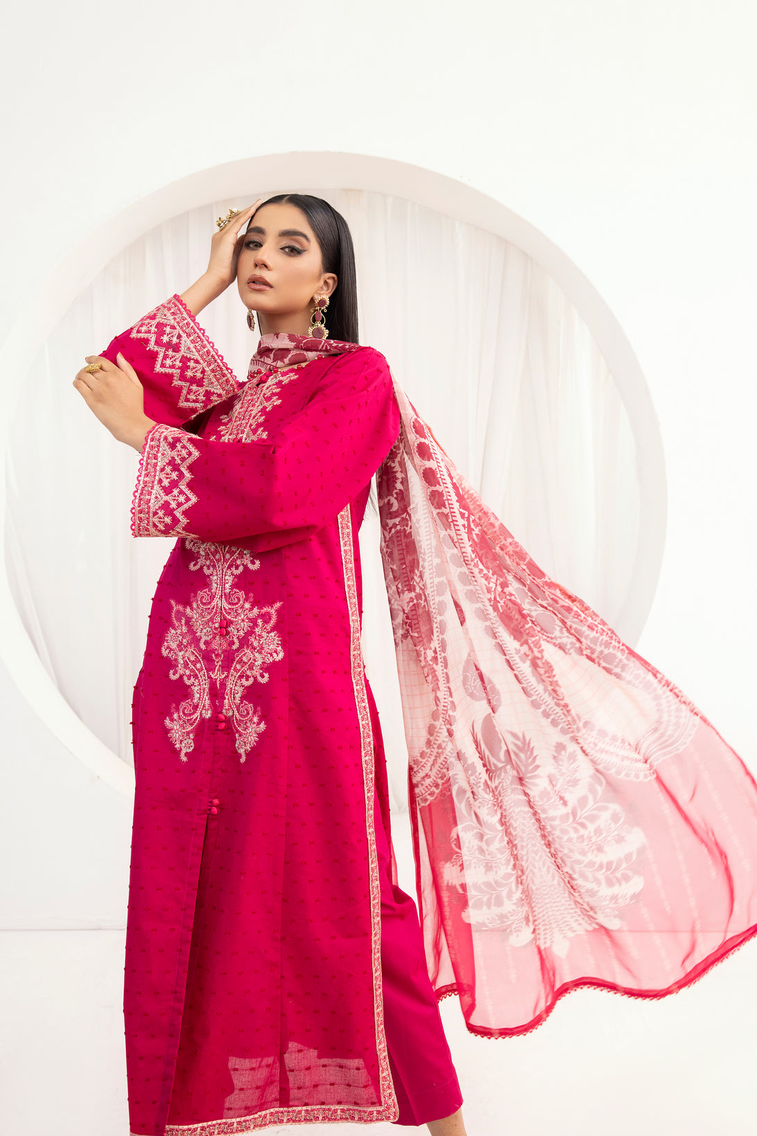 3pc Hemline Embroidered Lawn Dress 07