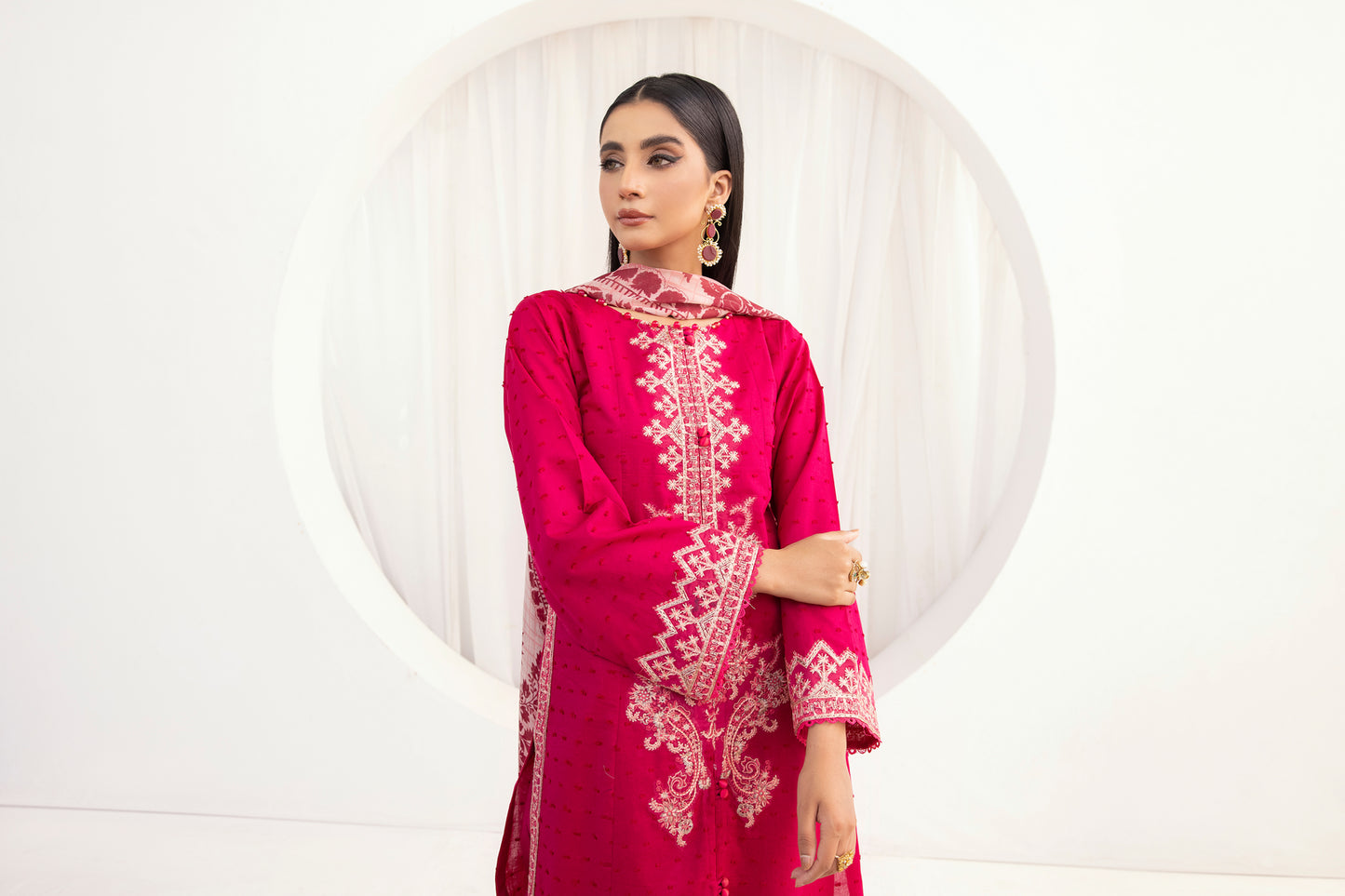 3pc Hemline Embroidered Lawn Dress 07