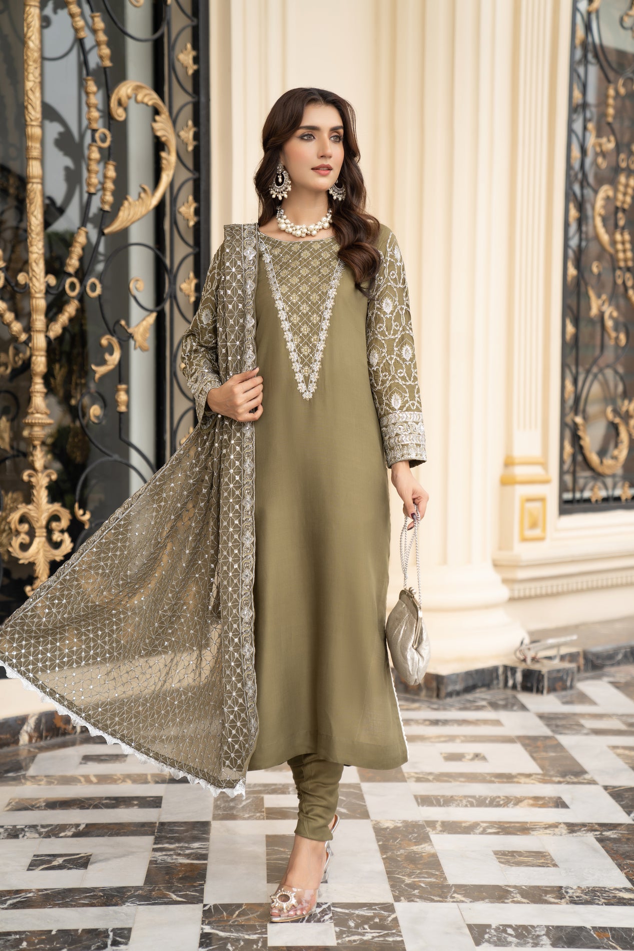 3pc Linen Ready to Wear Dress by DressCode DCL7