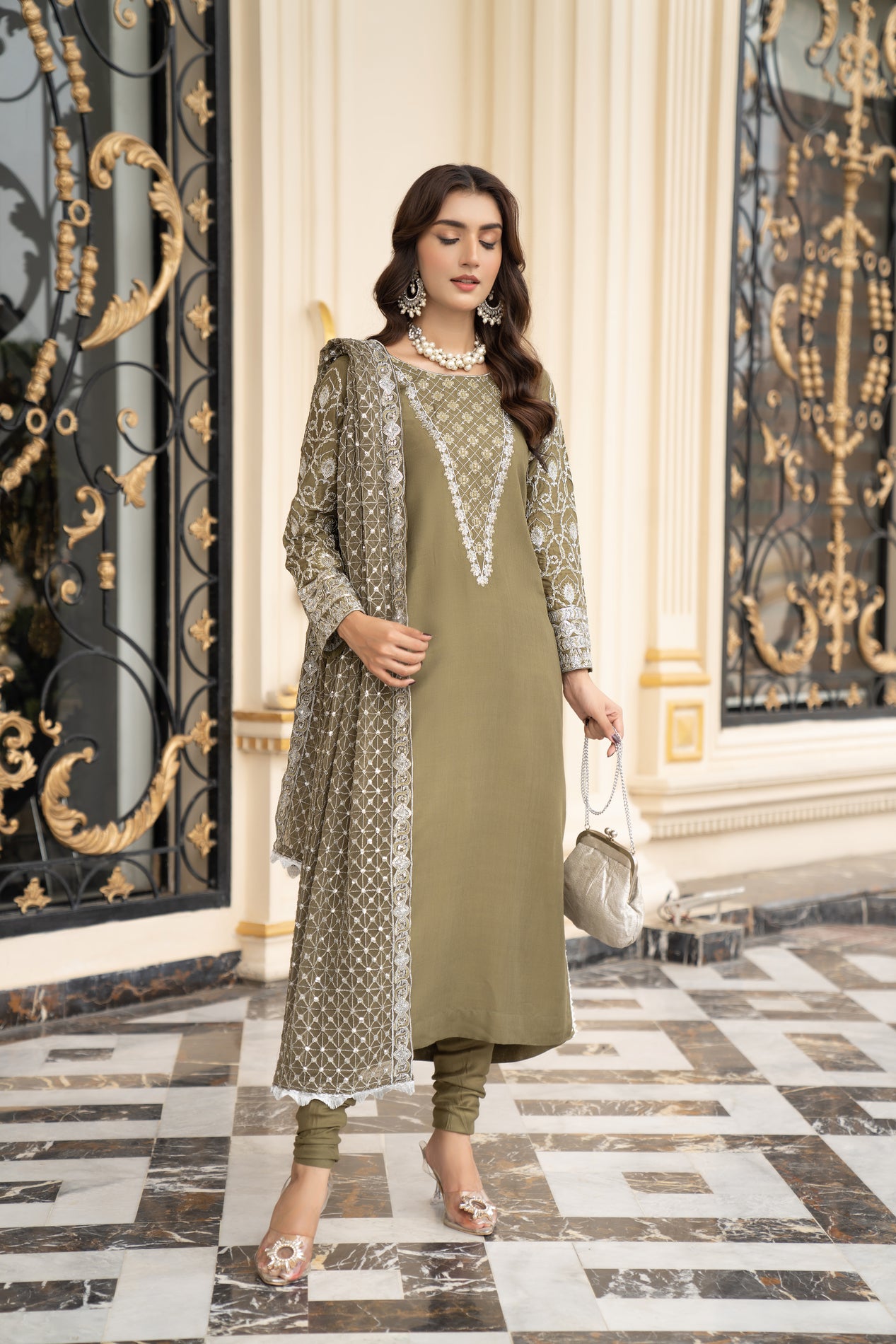 3pc Linen Ready to Wear Dress by DressCode DCL7