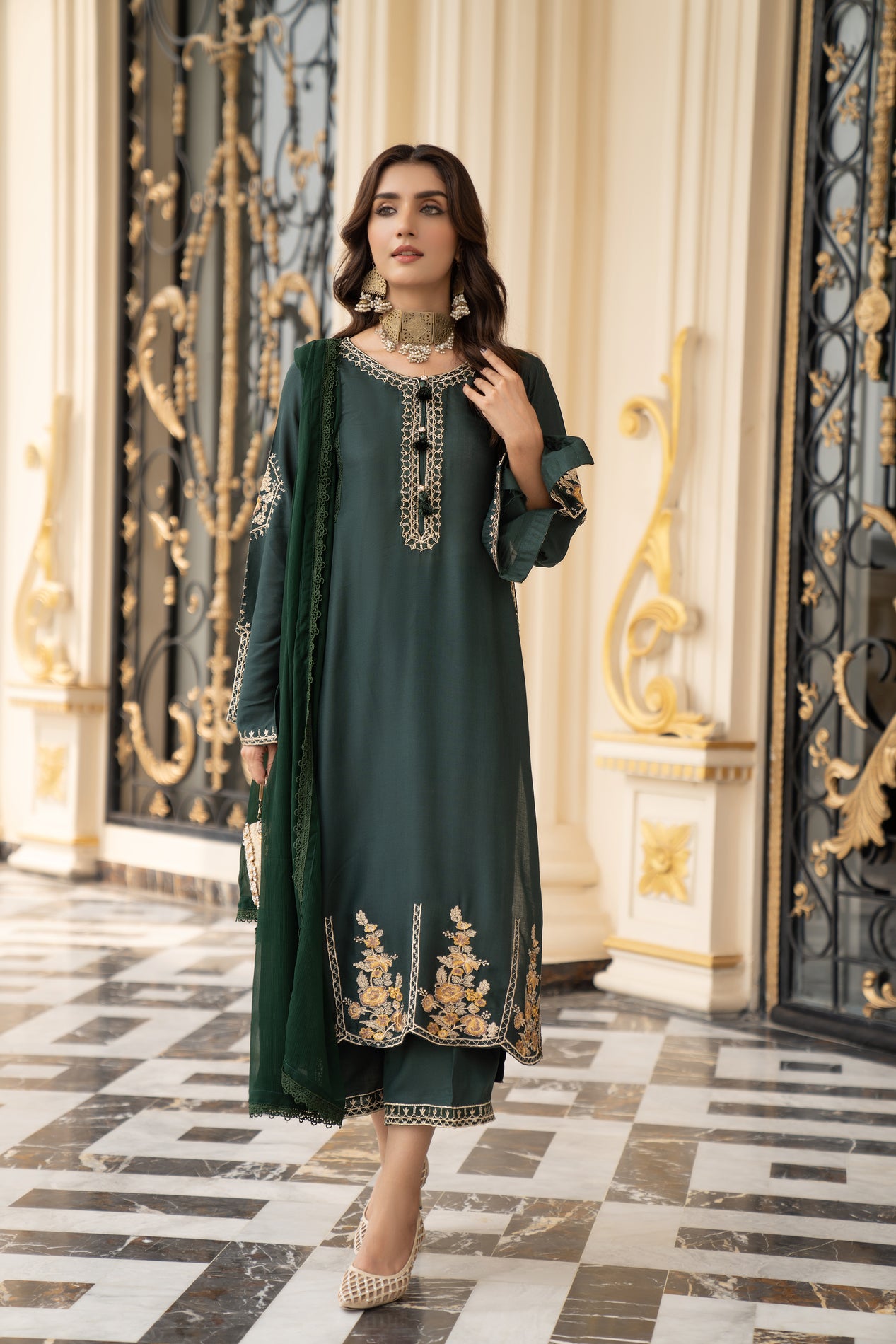 3pc Linen Ready to Wear Dress by DressCode DCL5
