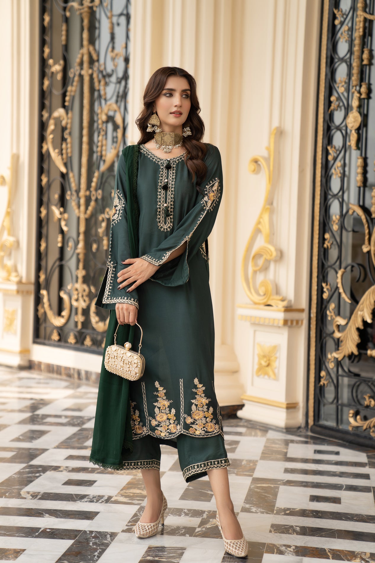 3pc Linen Ready to Wear Dress by DressCode DCL5