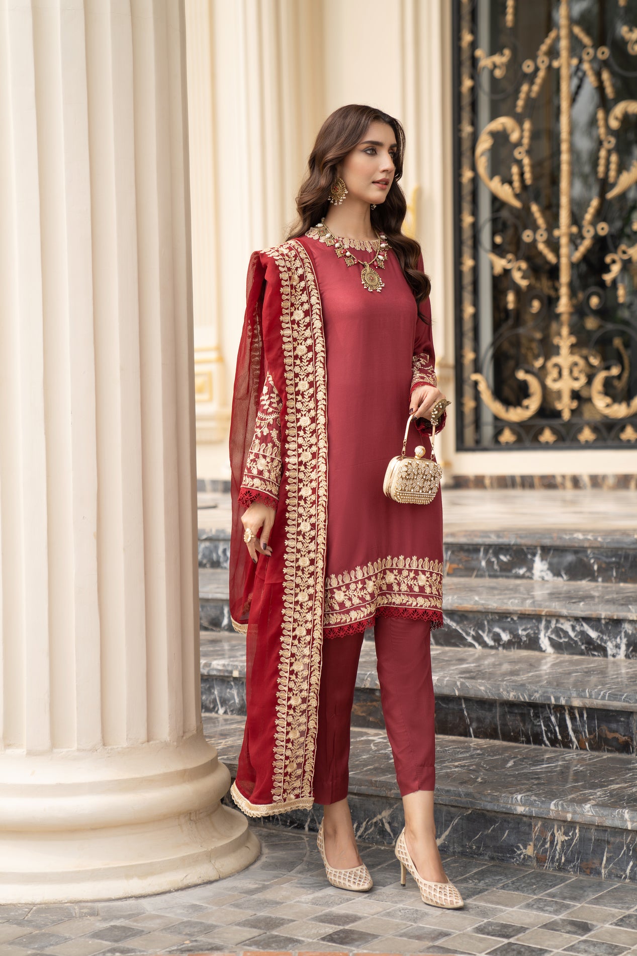 3pc Linen Ready to Wear Dress by DressCode DCL4
