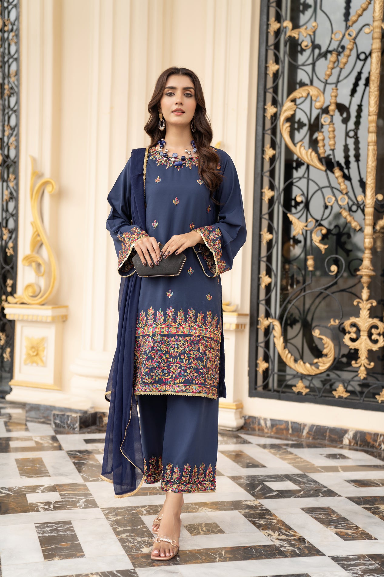 3pc Linen Ready to Wear Dress by DressCode DCL2