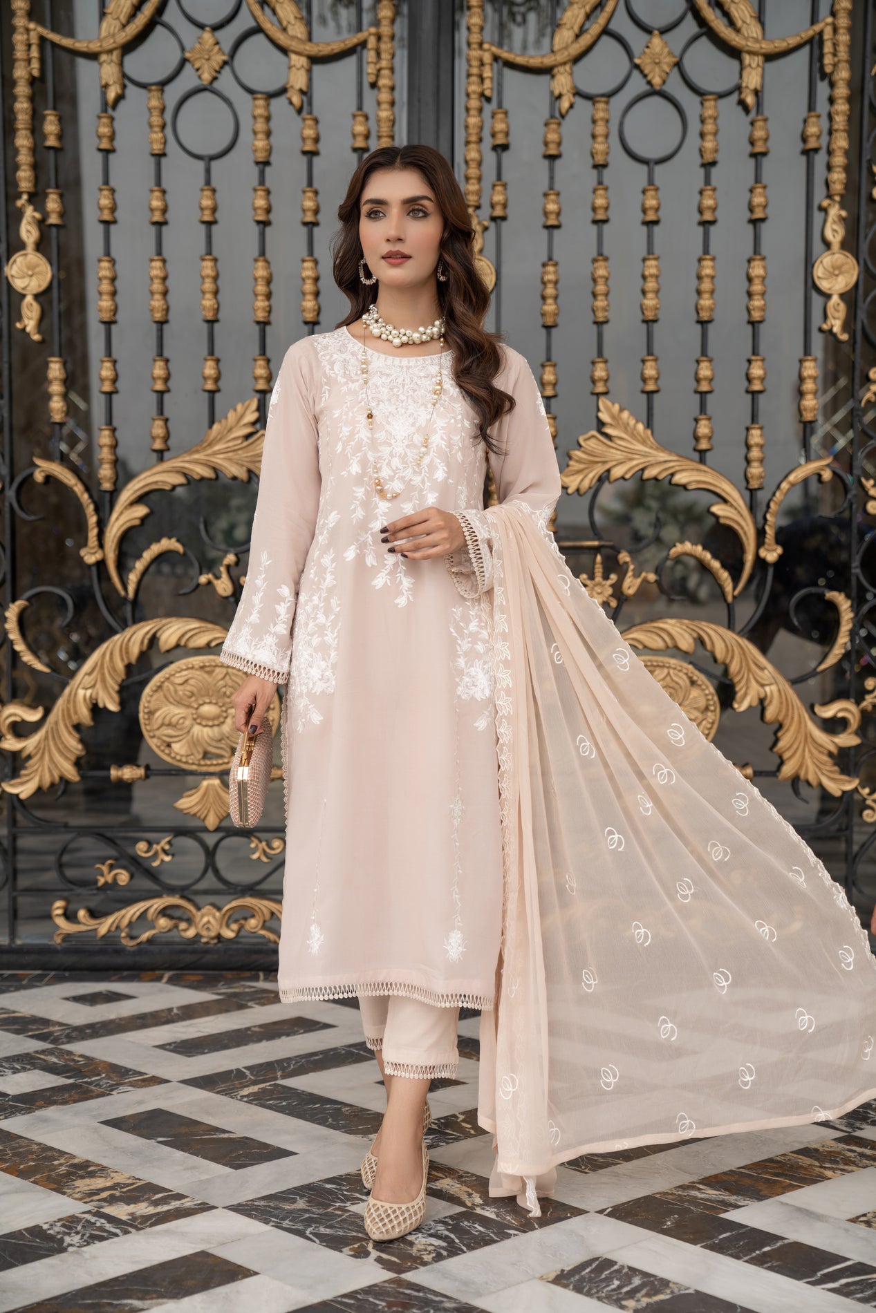 3pc Linen Ready to Wear Dress by DressCode DCL8