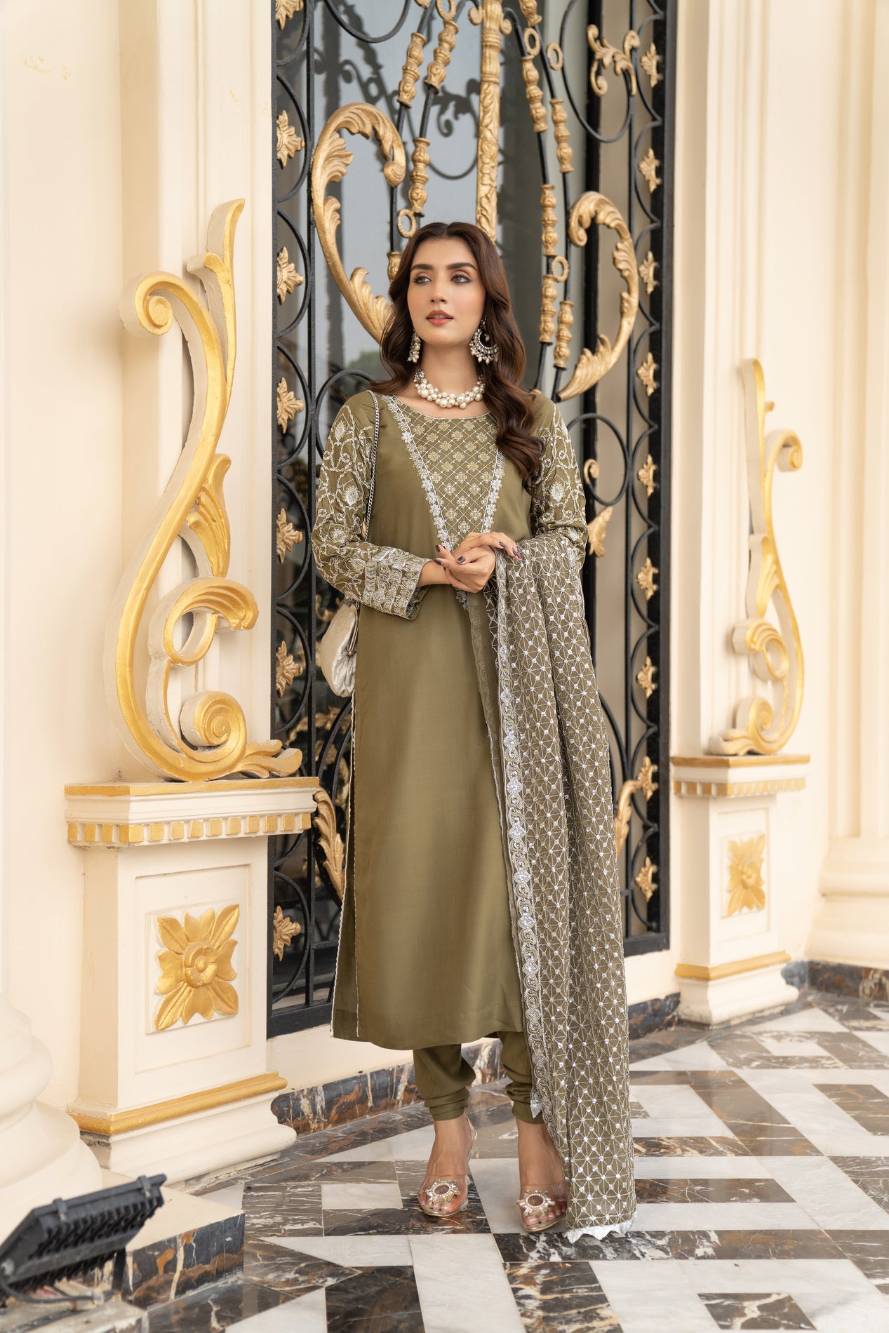 3pc Linen Ready to Wear Dress by DressCode DCL7