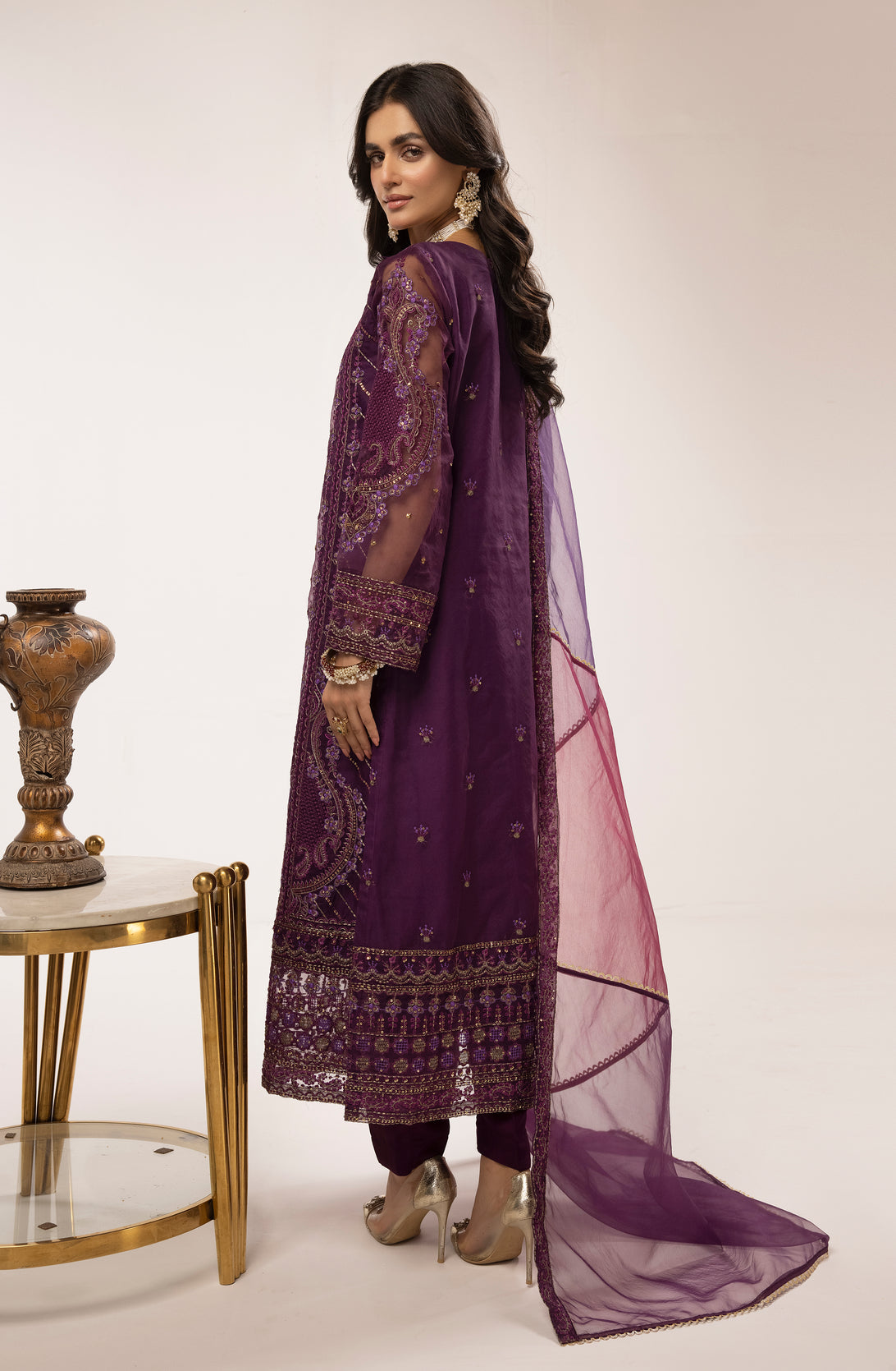 3pc Embroidered Dress by Hemlime A02