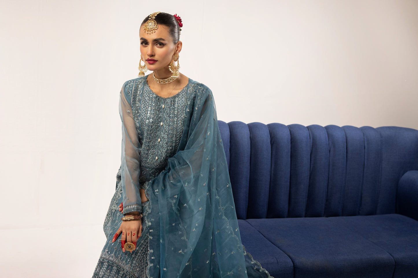 3pc Embroidered Dress by Hemlime A04