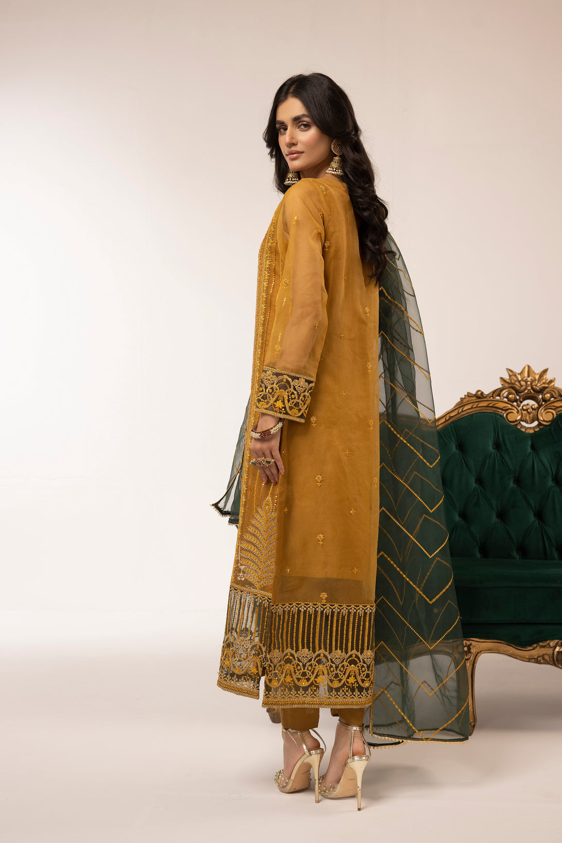 3pc Embroidered Dress by Hemlime A01