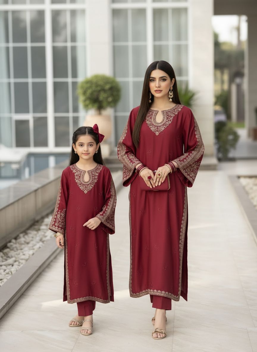 Glow by Hemline – Embroidered Viscose Ready to Wear 2PC Suit Glow11
