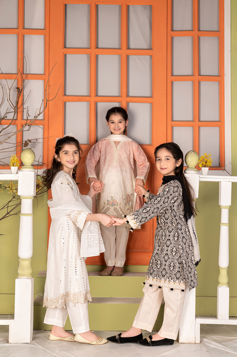 3pc Cotton Girls Dress MCE4
