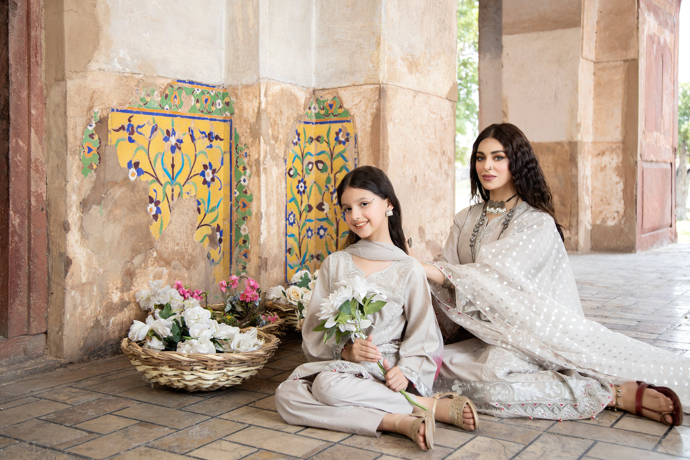 Sakeena Hasan Cotton Jacquard Girls Dress 01