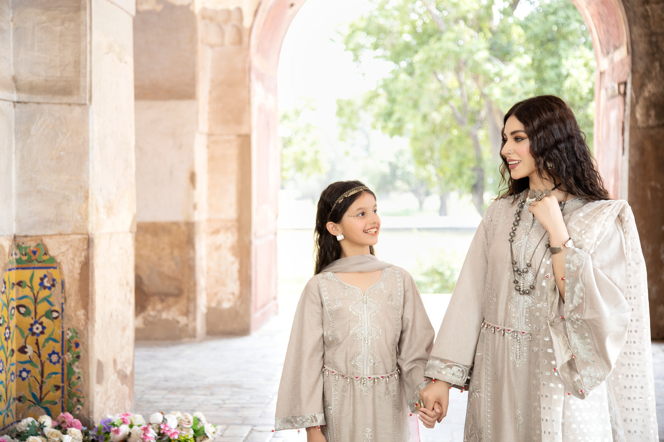 Sakeena Hasan Cotton Jacquard Girls Dress 01
